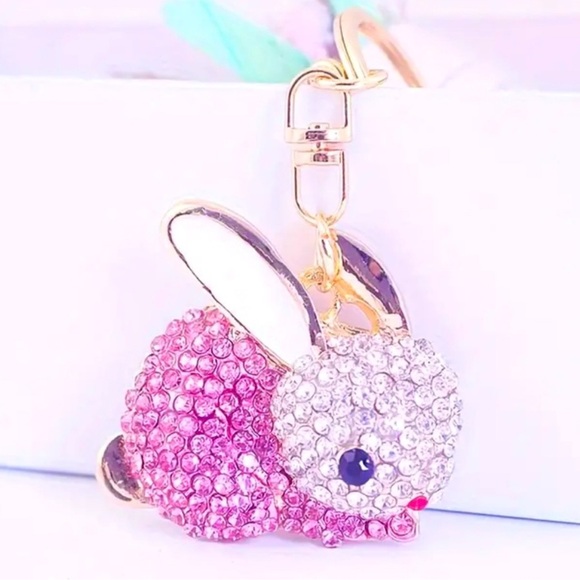 Other - Rhinestone Bunny Bag Charm NEW